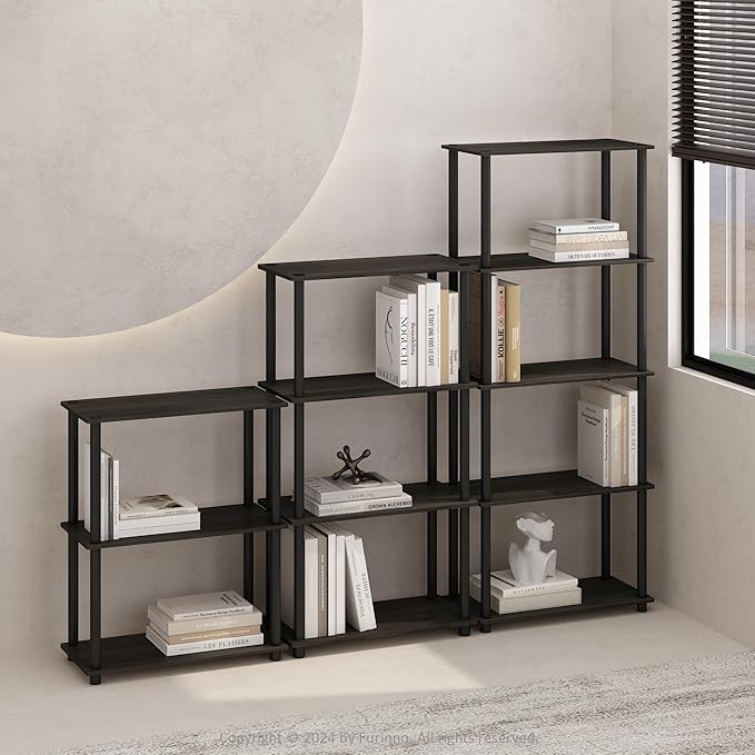 Furinno Turn-N-Tube Book Shelf, 4-Tier Bookshelf, Bookcase