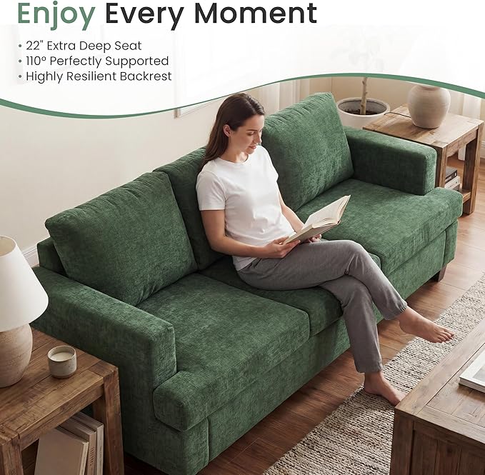 YOUDENOVA Sofa, 63” Comfy Loveseat Sofa
