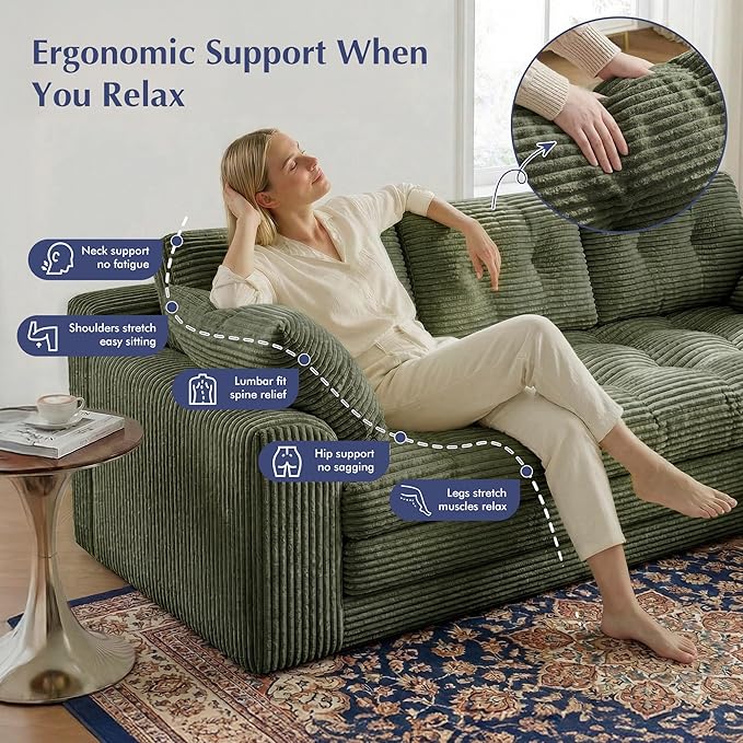 Homkdom 3 Seater Convertible Folding Sofa Bed, Pull Out Sleeper Sofa