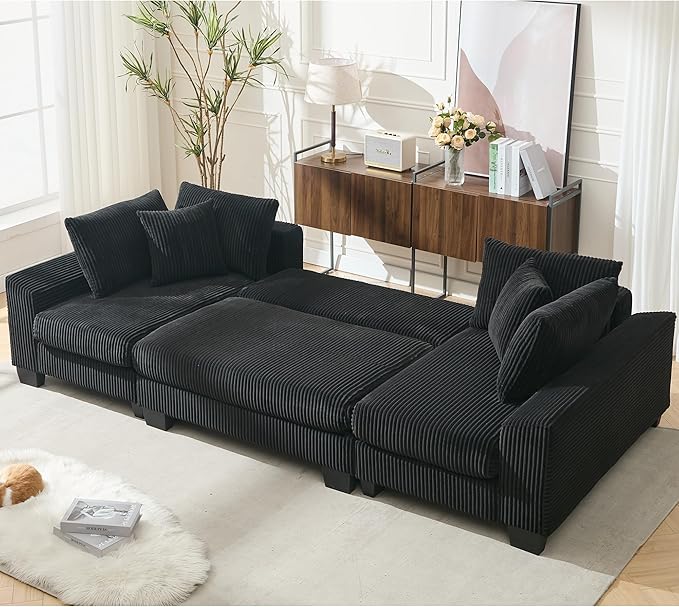 114" Sectional Couches with Pull Out Bed