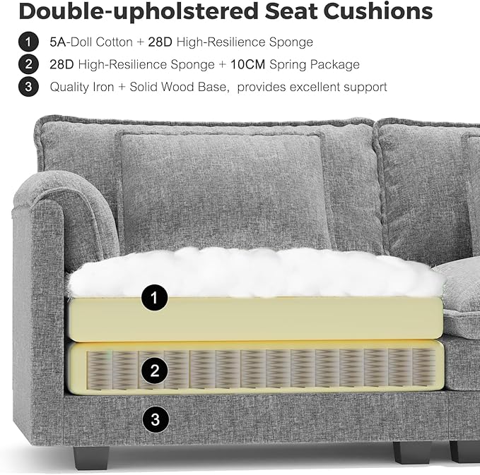 ELUCHANG Oversized 153" Modular Sectional Sofa, Comfy Cloud Couch, L Shaped
