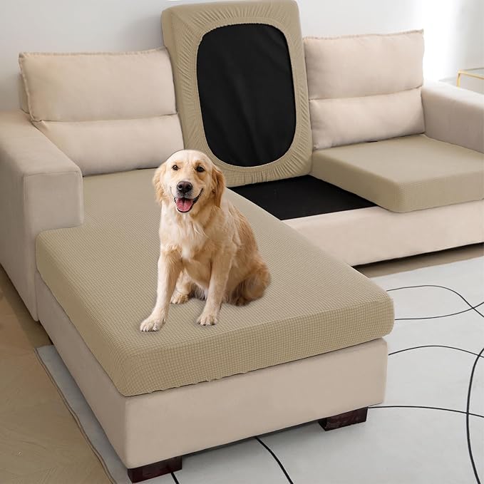 Water Repellent L Shaped Couch Covers 4 Pieces Sofa Seat Cushion Slipcovers