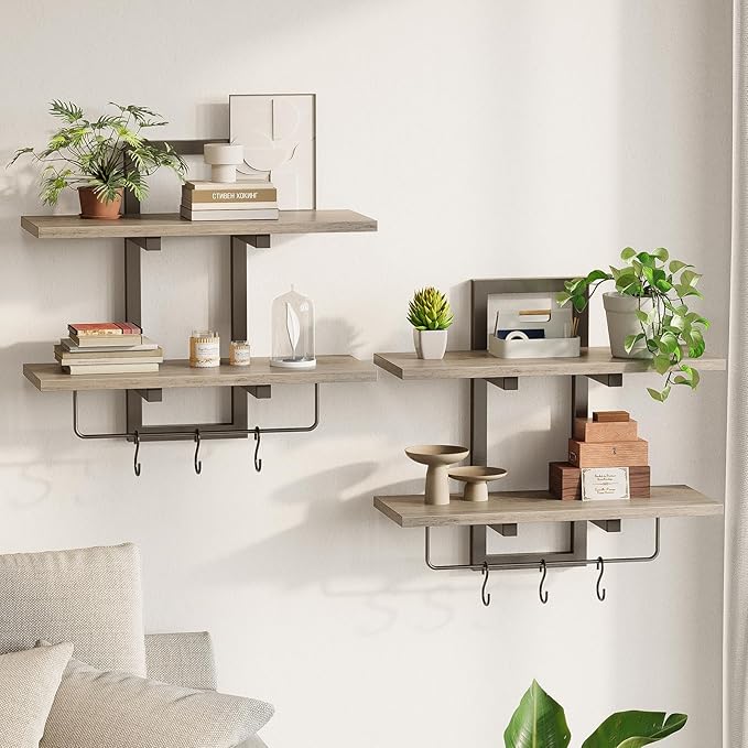 Creso hom Floating Shelves, Hanging Bathroom Shelves 2-Tier, Wall Mounted