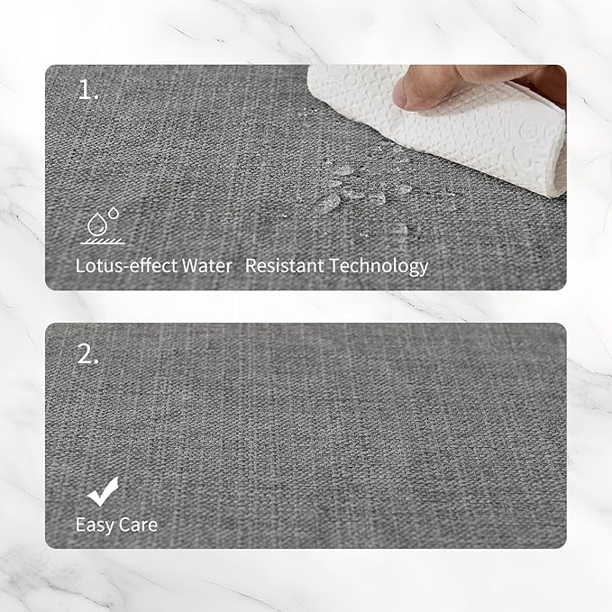 BALCONY & FALCON Placemats Set of 6 Faux Linen Cloth Place Mats Washable