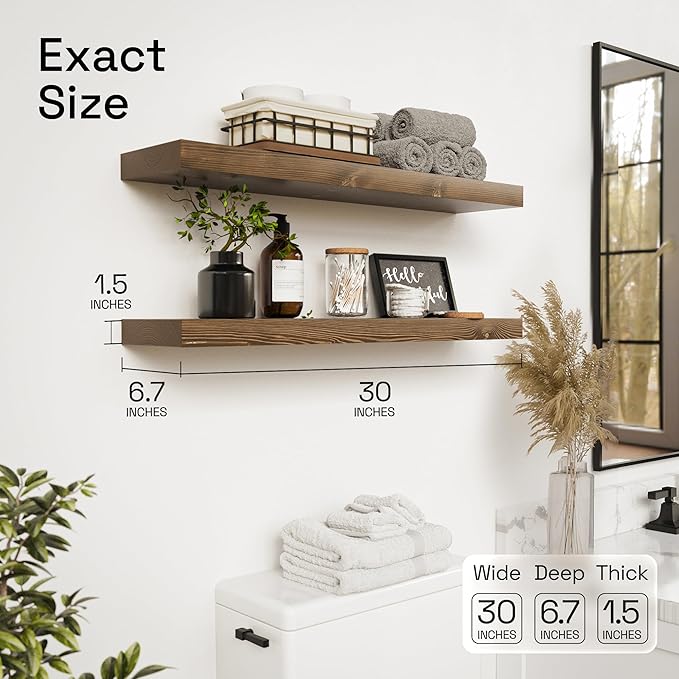 BAOBAB WORKSHOP Wood Floating Shelves