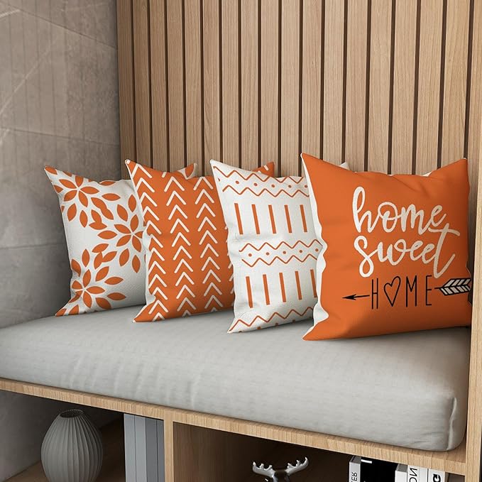 YCOLL Fall Pillow Covers 22x22 Set of 4, Modern Sofa Throw Pillow Cover