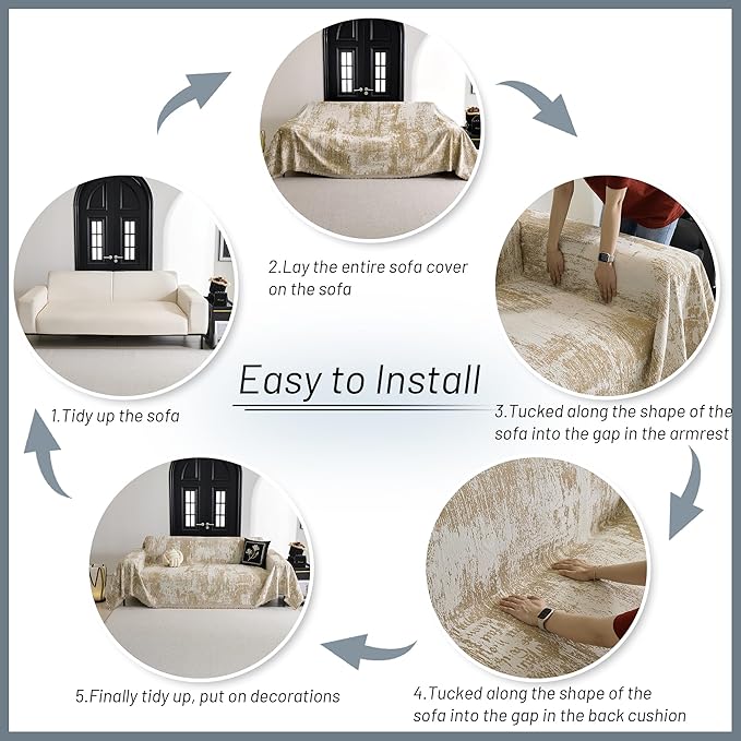 MYSKY HOME Couch Cover for Dogs Washable Couch Sofa Protector for Loveseat Sofa