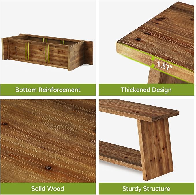 LITTLE TREE Solid Wood TV Stand, Farmhouse Media Console