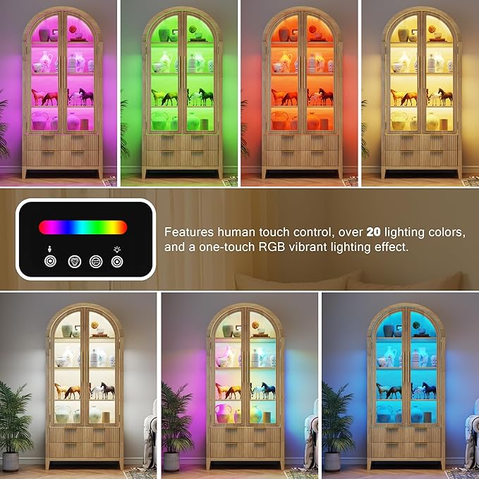 Vlsrka 71" Arched RGB Curio Cabinet