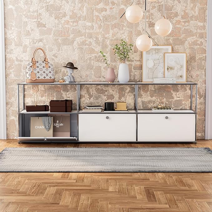 Modern Storage Cabinet White G Versatile Free-Standing Organizer