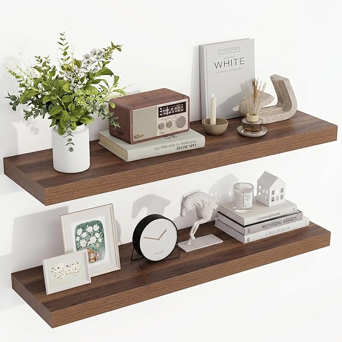 Acovy 36 Inch Floating Shelves, Wooden Shelves