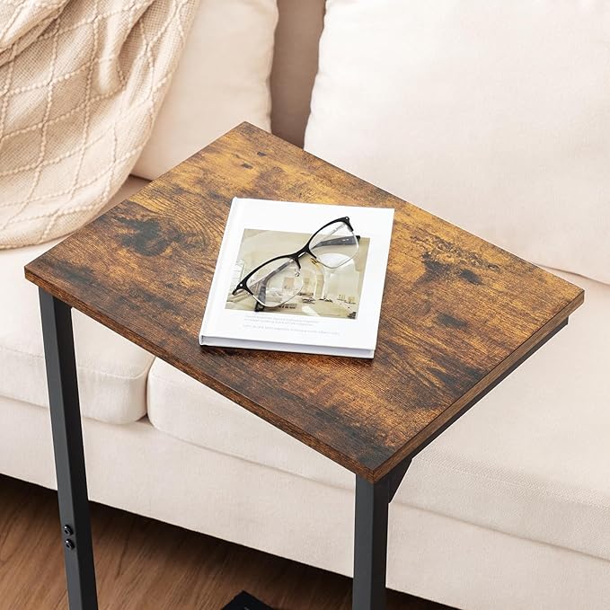 AMHANCIBLE C Shaped End Tables, Couch Side Tables that Slide Under, TV Trays