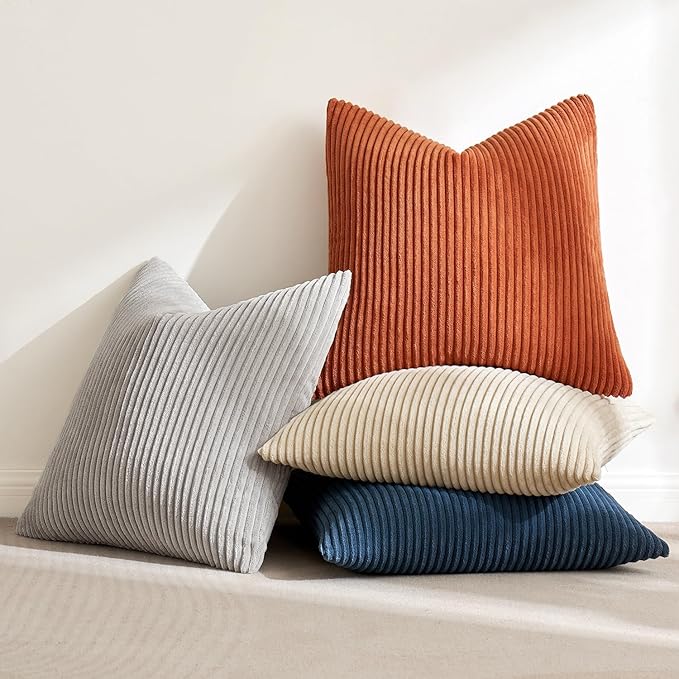 MIULEE Boho Farmhouse Throw Pillow Covers 18x18 Inch Set of 4 Summer Mordern