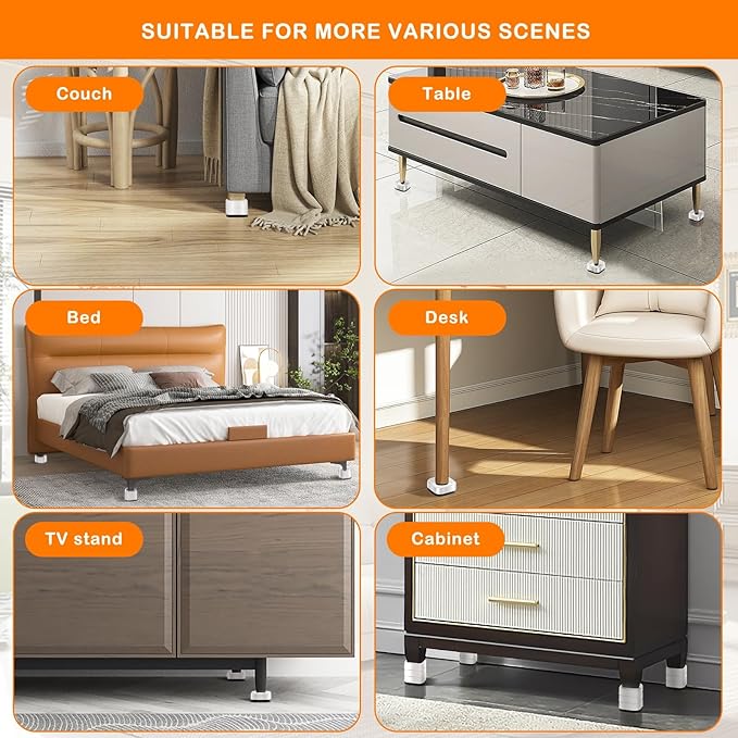 shouwuhho 24 Pack Furniture Risers Adjustable Bed Risers Heavy Duty Lifts