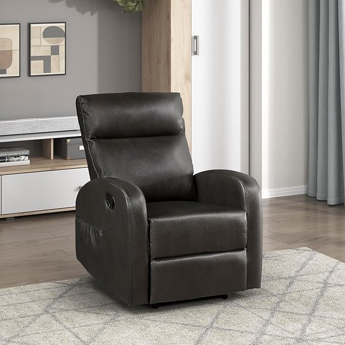 Lexicon Manual Recliner Chair, Faux Leather Reclining Chair, Wall Hugger