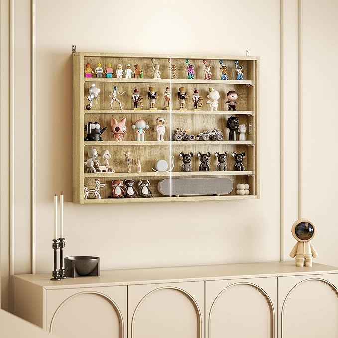HOMCOM 5-Tier Display Cabinet, Glass Door Cabinet