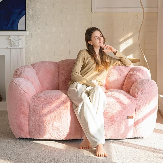 MAXYOYO Bean Bag Chair for Adults, Loveseat Floral Shaped Bean Bag Sofa