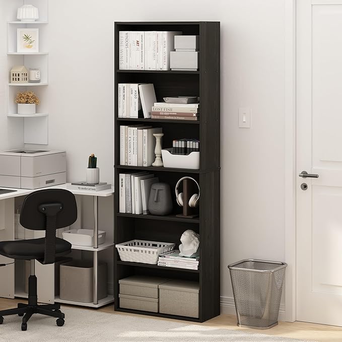 Furinno Jaya Simply Home Free Standing 6-Tier Open Storage Bookcase