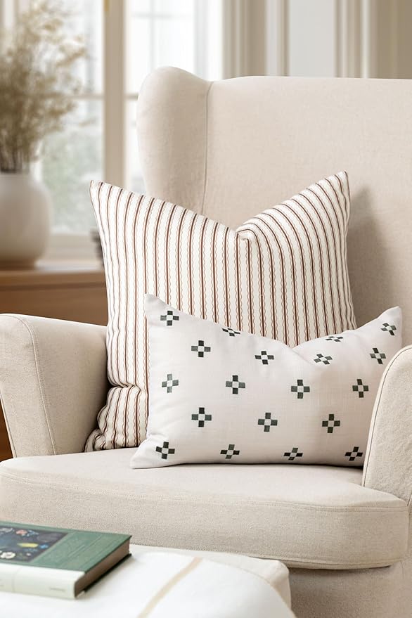 Crumbs Home Modern Farmhouse California Casual Indoor Outdoor Throw Pillow Cover