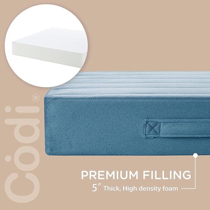 Codi High Density Foam Floor Pillow 2 Sets, Large Meditation Cushions Seating