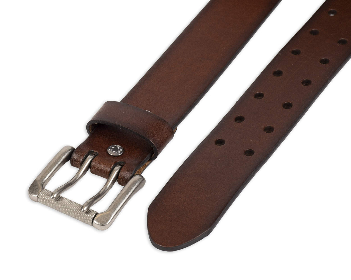 Levi's Men's Double Prong Casual Belt, Brown Rivets, 34