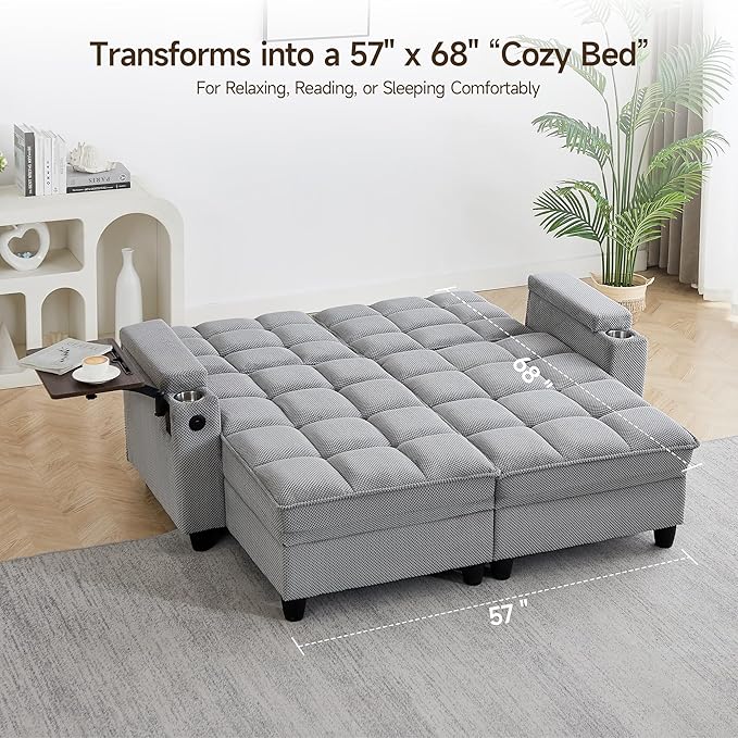 70.9" Chaise Lounge Chair Indoor, Oversized Boucle Upholstered Sofa Bed