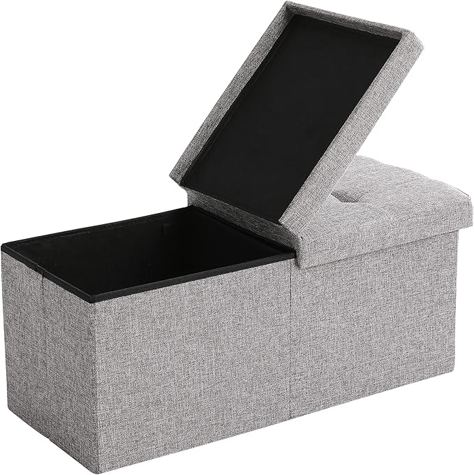 Storage Ottoman Bench Foldable Seat Footrest End of Bed Ottoman