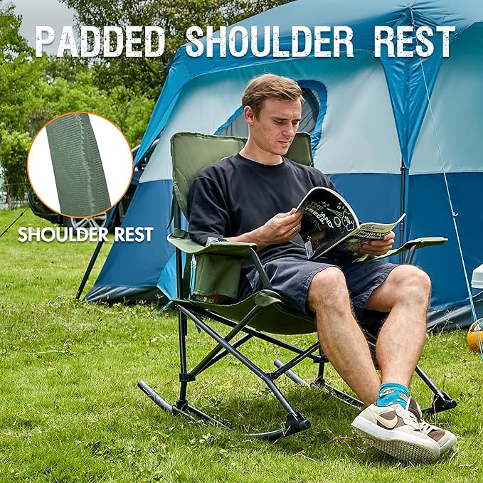 Portal Outdoor Rocking Chair Camping Folding Portable Rocker