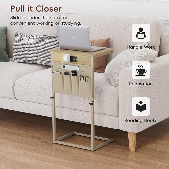 Vagusicc C-Shaped End Table
