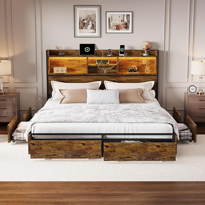 LARMACE Queen Size Bed Frame