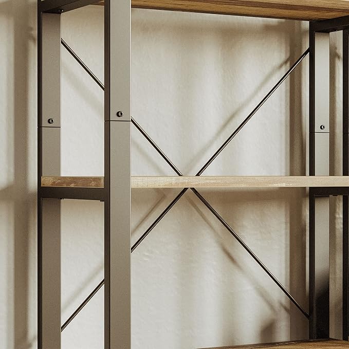 IRONCK Bookshelf 6-Tier Ladder Shelf 110 lbs or Shelf Display Shelf Vintage