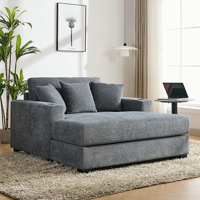 Merax Modern Upholstered Indoor Chaise Lounge