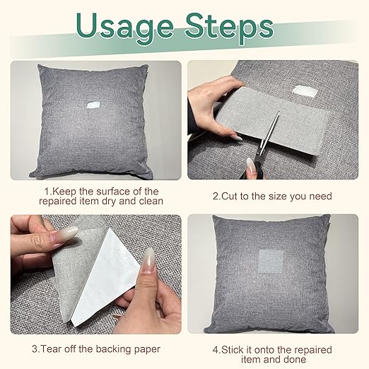 Besezx Linen Fabric Repair Tape, 3x79 Inch Self Adhesive Repair Patches