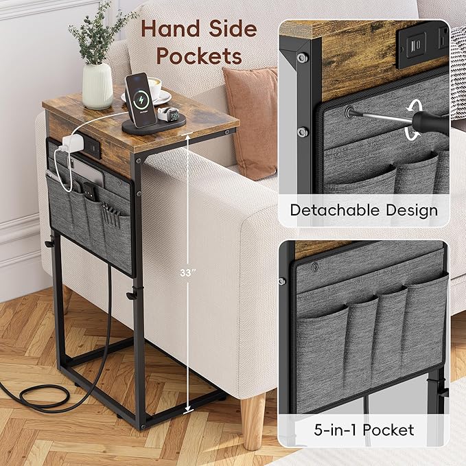 Vagusicc C-Shaped End Table