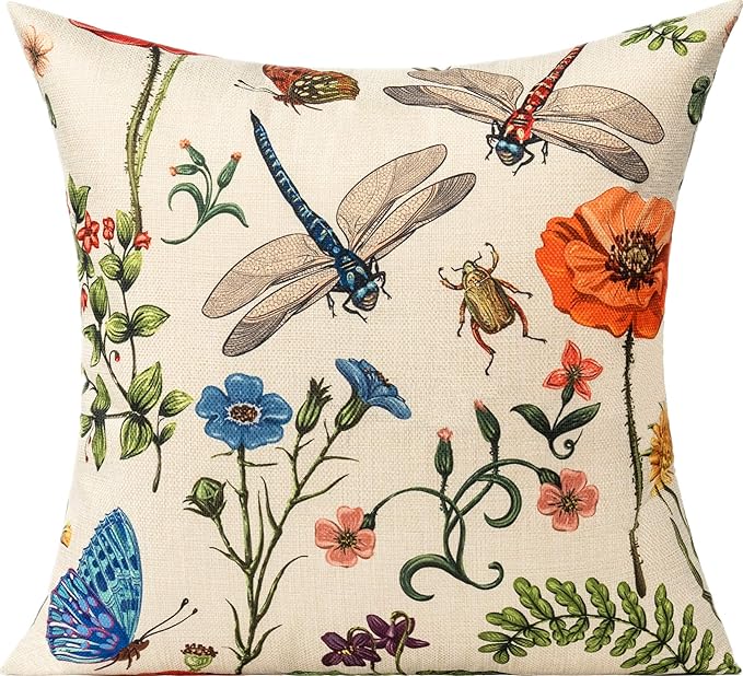 All Smiles Outdoor Patio Throw Pillow Covers 20x20 Set of 4 Spring Summer