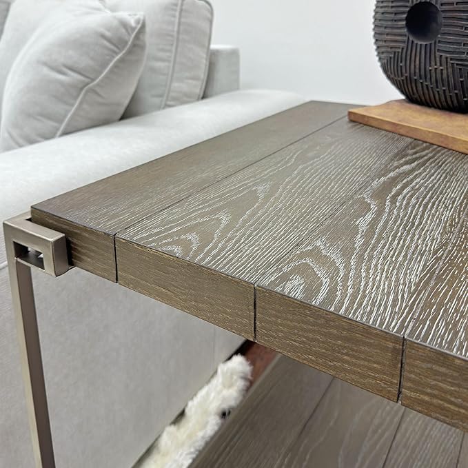 50 inch Wood Coffee Table with Removable Casters, Industrial Living Room Center