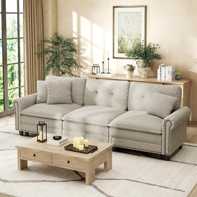 HERA'S HOUSE 116.11" Mid-Century Modern Couch, Oversized Sectional Couch