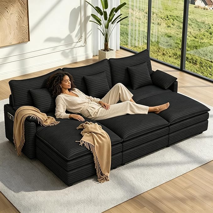 Vesgantti 108" Cloud Couch for Living Room, t6 Seats Deep Seat Sectional