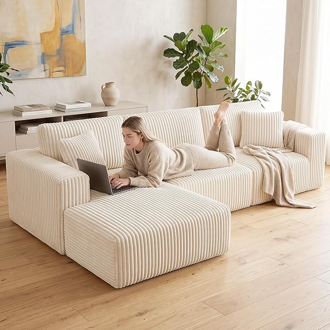 GRUSIGN 107'' Cloud Sectional Boneless Couches