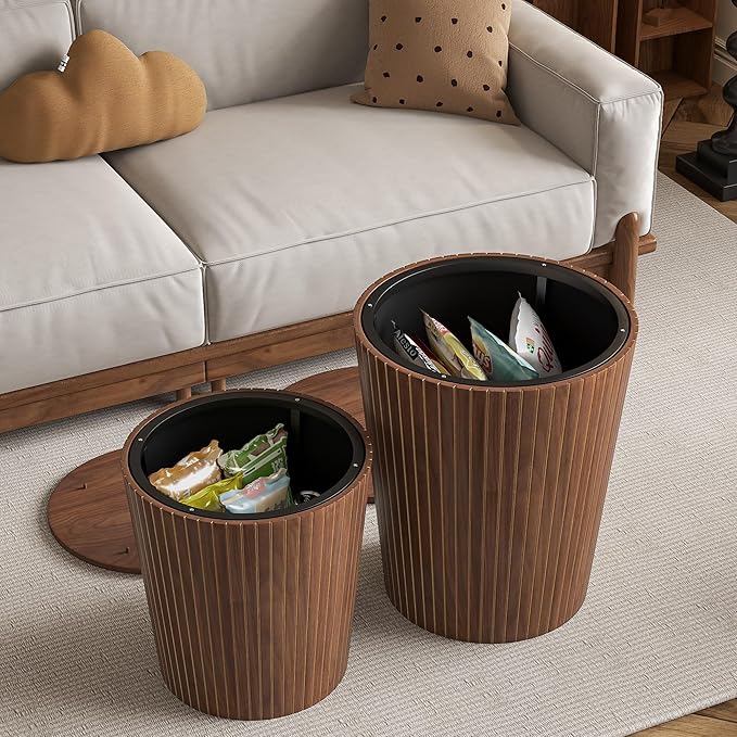 Nesting Coffee Table Set of 2, Round End Table