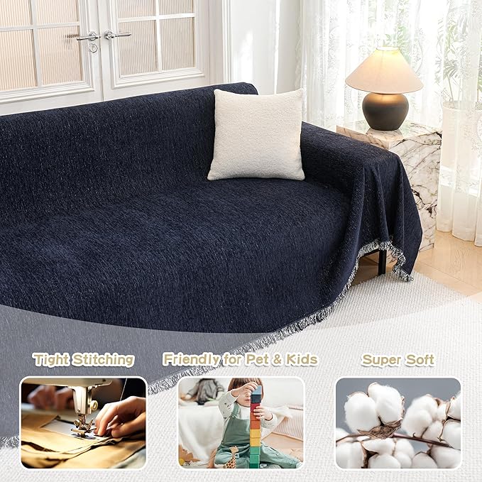 MYSKY HOME Couch Cover for Dogs Washable Couch Covers for 3 Cushion Couch Sofa