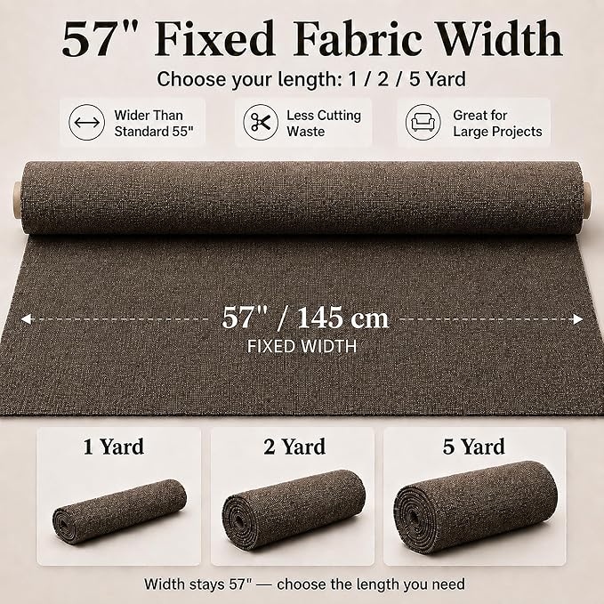 Mini Chenille Linen Blend Upholstery Fabric by the Yard, 57 Inch Wide Soft