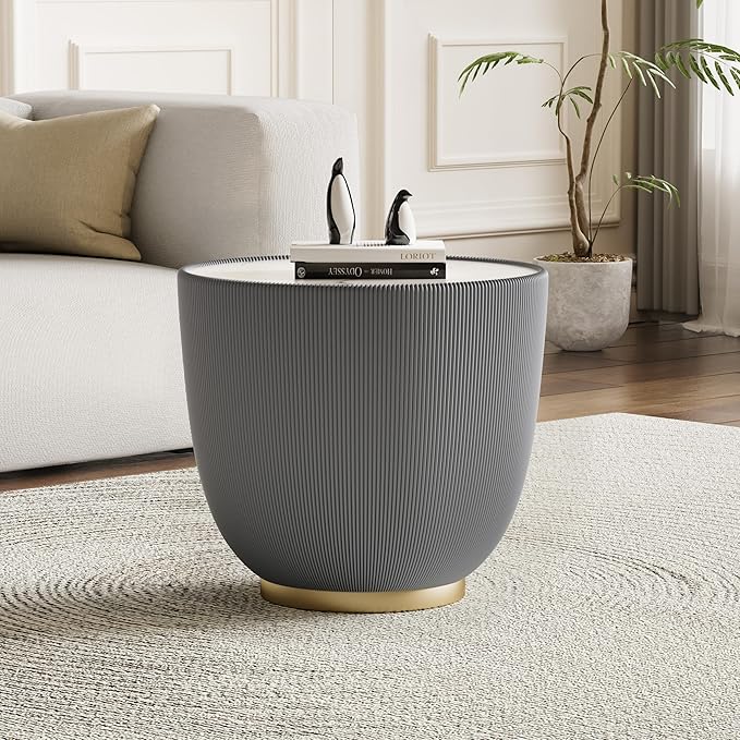 SSLine Bowl-Shape Coffee Table Set of 2 Modern Sintered Stone Top Nesting