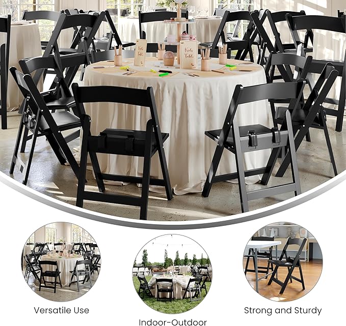 Flash Furniture Hercules Set of 2 Kids Black Resin Folding Chairs