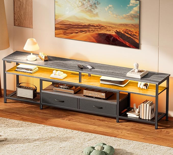 Huuger TV Stand for 75 80 Inch TV, Entertainment Center
