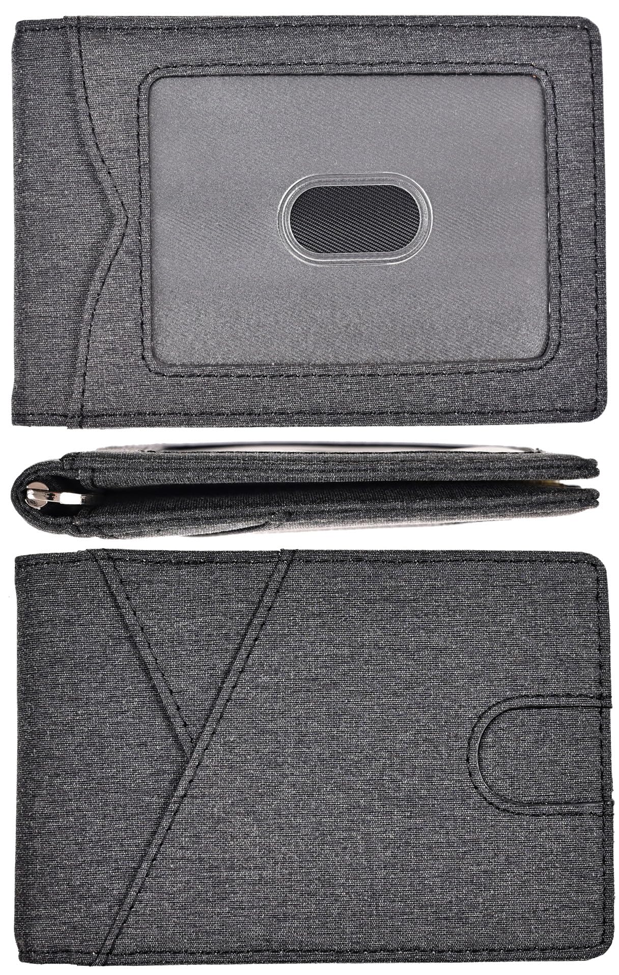 kinzd Slim Wallet with Money Clip RFID Blocking Minimalist Bifold Wallet for Men Genuine Leather Front Pocket Card Holder
