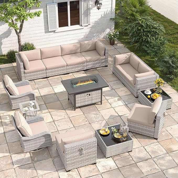 10-Seat Outdoor Wicker Patio Furniture Set