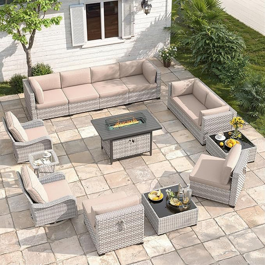 10-Seat Outdoor Wicker Patio Furniture Set