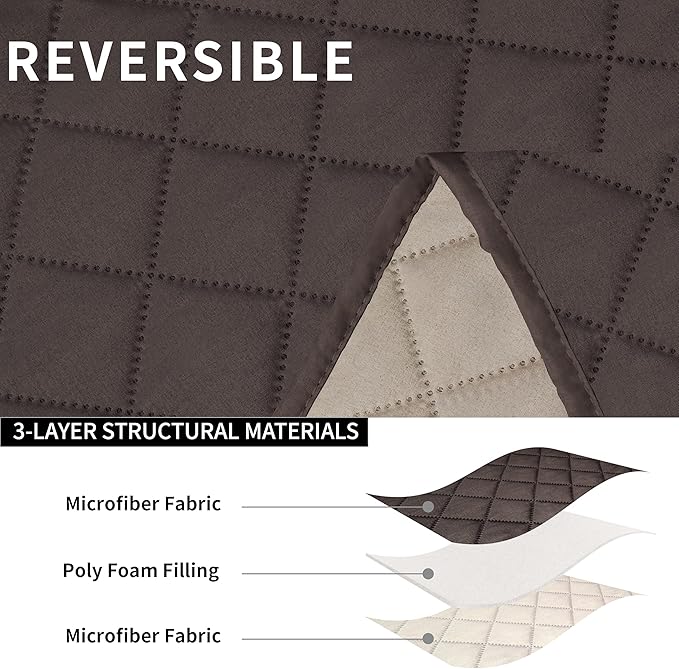 Easy-Going Oversized Loveseat Recliner Cover, Reversible Couch Cover