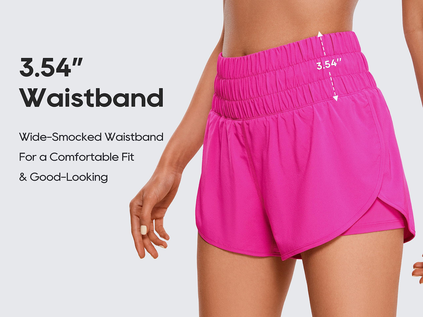 CRZ YOGA High Waisted Running Shorts for Women 3" - Split Breathable for Athletic Tennis Gym Workout with Pockets Hibiscus Purple Small
